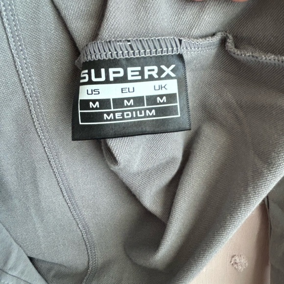 NWT SuperX Men’s Full Zip Long Sleeve Training Hoodie Sz M Grey - Picture 4 of 5